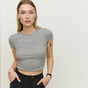 LIKE NEW✨ REFORMATION CROPPED BABY TEE - Size M